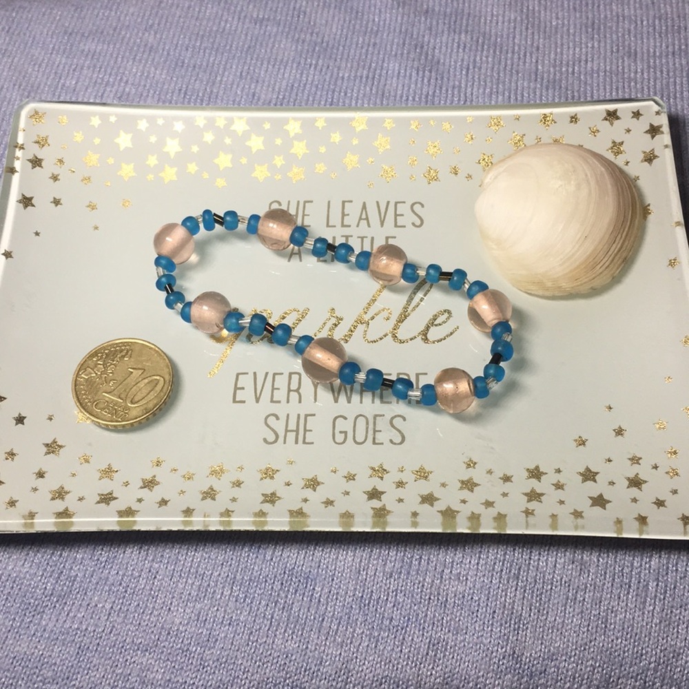 Beaded Bracelet - Pink and Blue